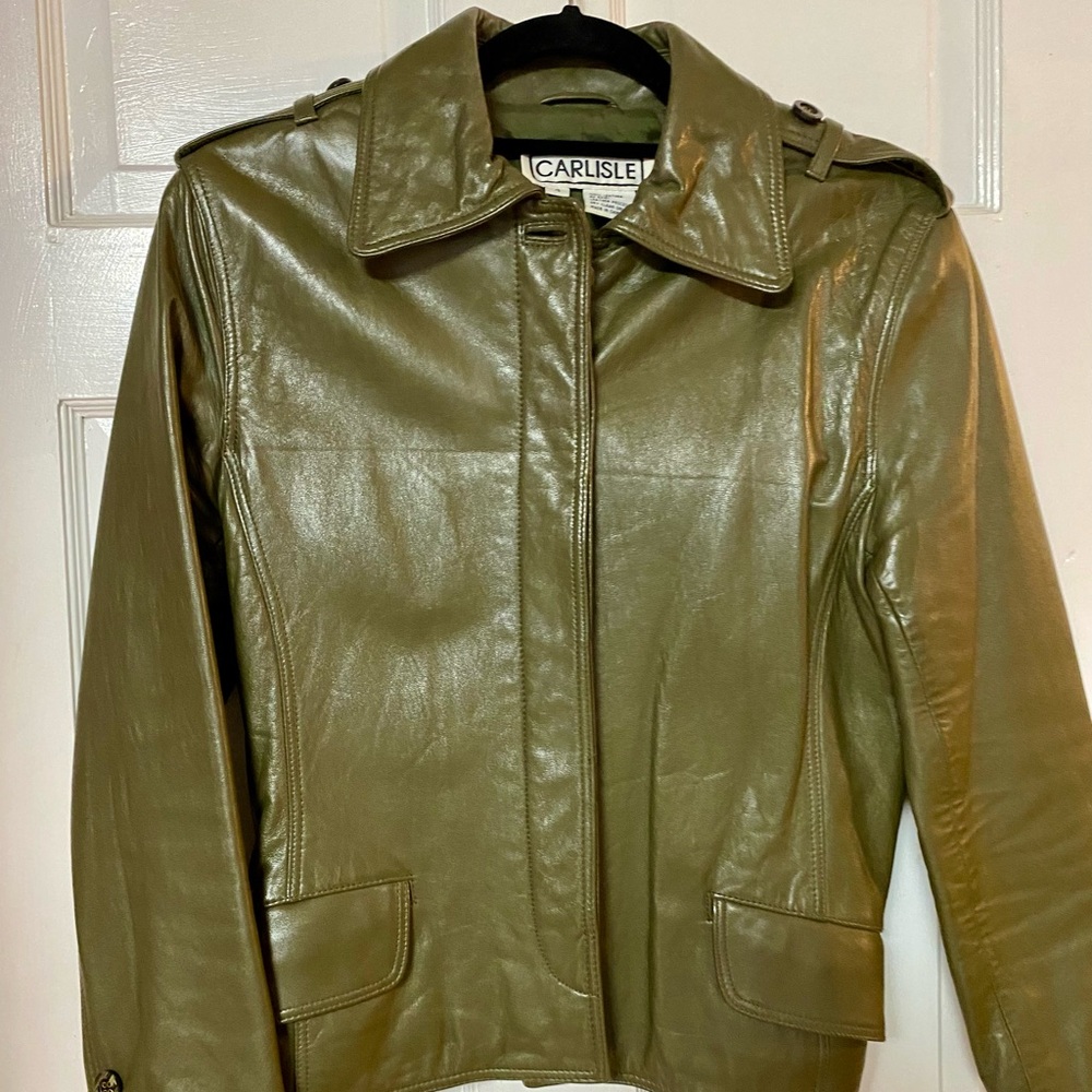 Carlisle Women's Green Leather Jacket